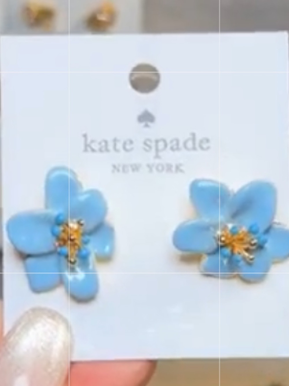 Kate Spade Blue Enamel Flower Earrings NEW $69